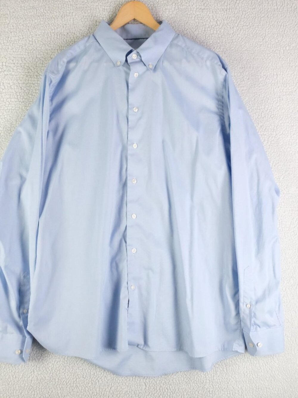 Eton Contemporary Dress Shirt Mens 47 18.5 Tall Light Blue Button Down Oxford